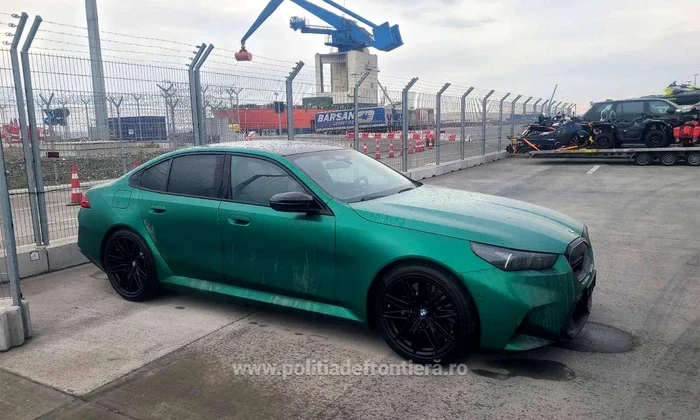 Bolidul găsit în Portul Constanța/FOTO: Poliția de frontieră