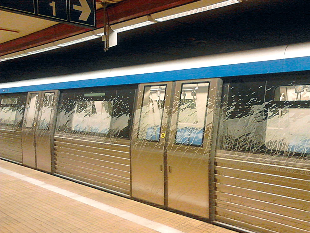 Aşa arătau ieri garniturile de metrou de pe Magistrala 2