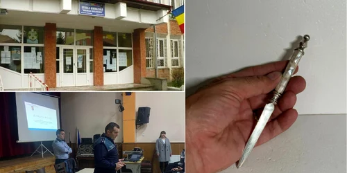 Elev din Drăgășani înjunghiat la școală de un coleg de clasa a VI-a cu un cuțit de scrisori Colaj