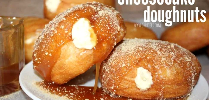 Gogoşi umplute cu cremă de cheesecake FOTO ohbiteit.com