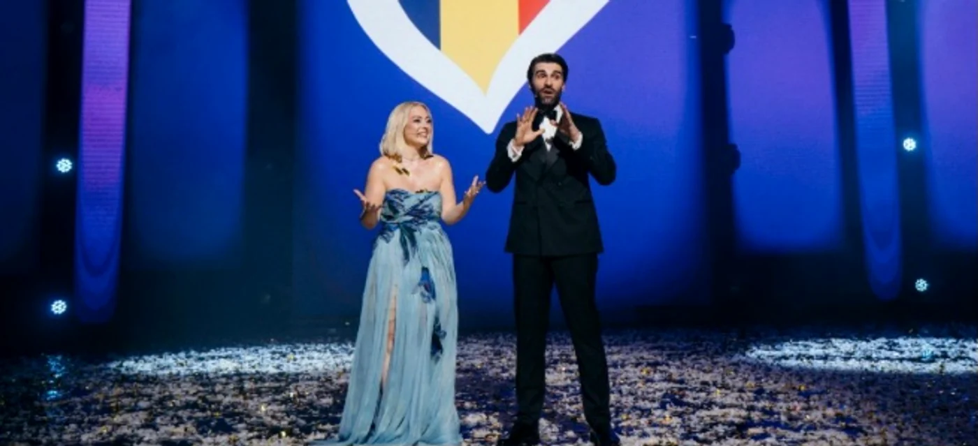 Giulia Nahmany și Daniel Nuță, prezentatorii Eurovision România foto: Yolo Media 