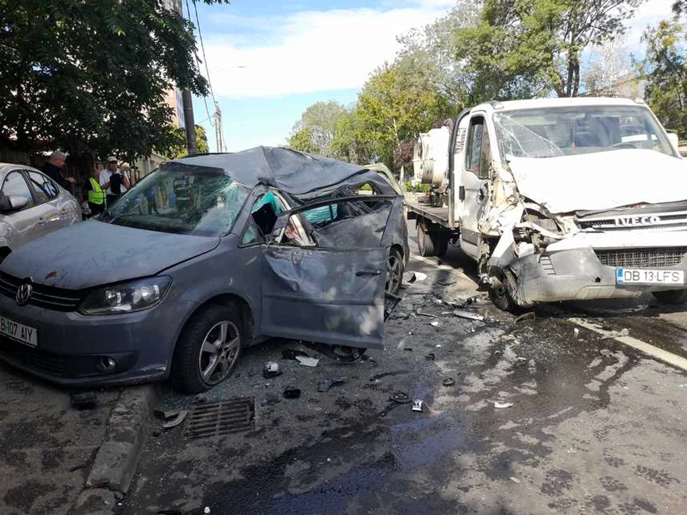 Accident pe șoseaua Fundeni din Capitală Foto: Info Trafic Rutier - Bucuresti si Ilfov/Facebook