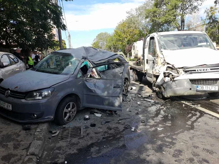 Accident pe șoseaua Fundeni din Capitală Foto: Info Trafic Rutier - Bucuresti si Ilfov/Facebook