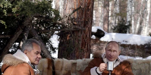 Vladimir Putin impreuna cu Serghei Soigu in Siberia FOTO EPA-EFE