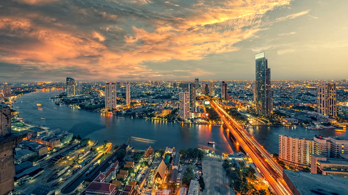 Zgârie-nori în Bangkok, capitala Thailandei