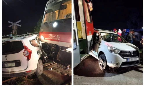 Mașină lovită de tren în Ceplenița