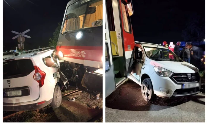 Mașină lovită de tren în Ceplenița