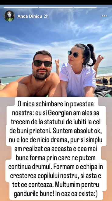 Anunțul despărțirii. Foto: captură foto Facebook