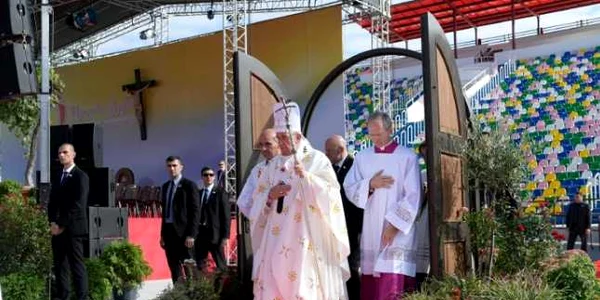 Papa Francisc în Georgia. FOTO AFP