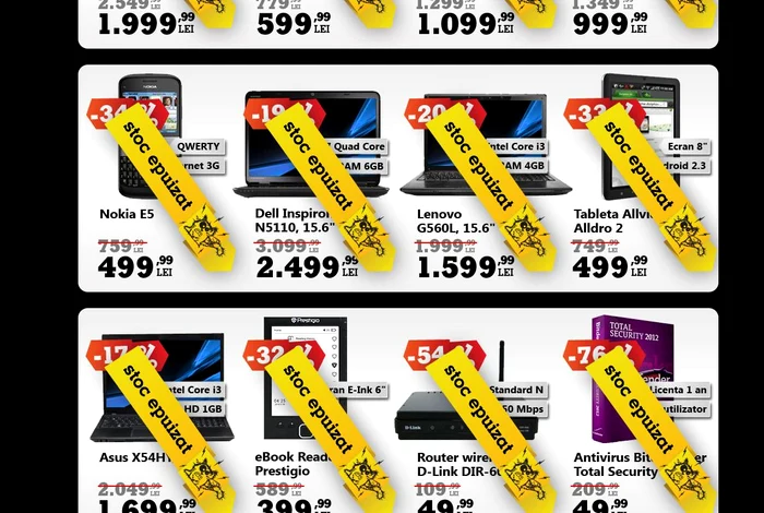 Stocurile site-ului eMag sunt epuizate