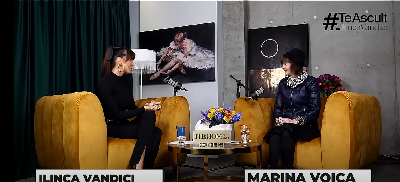Marina Voica la emisiunea ,,Te ascult” realizată de Ilinca Vandici. Foto: captură video YouTube