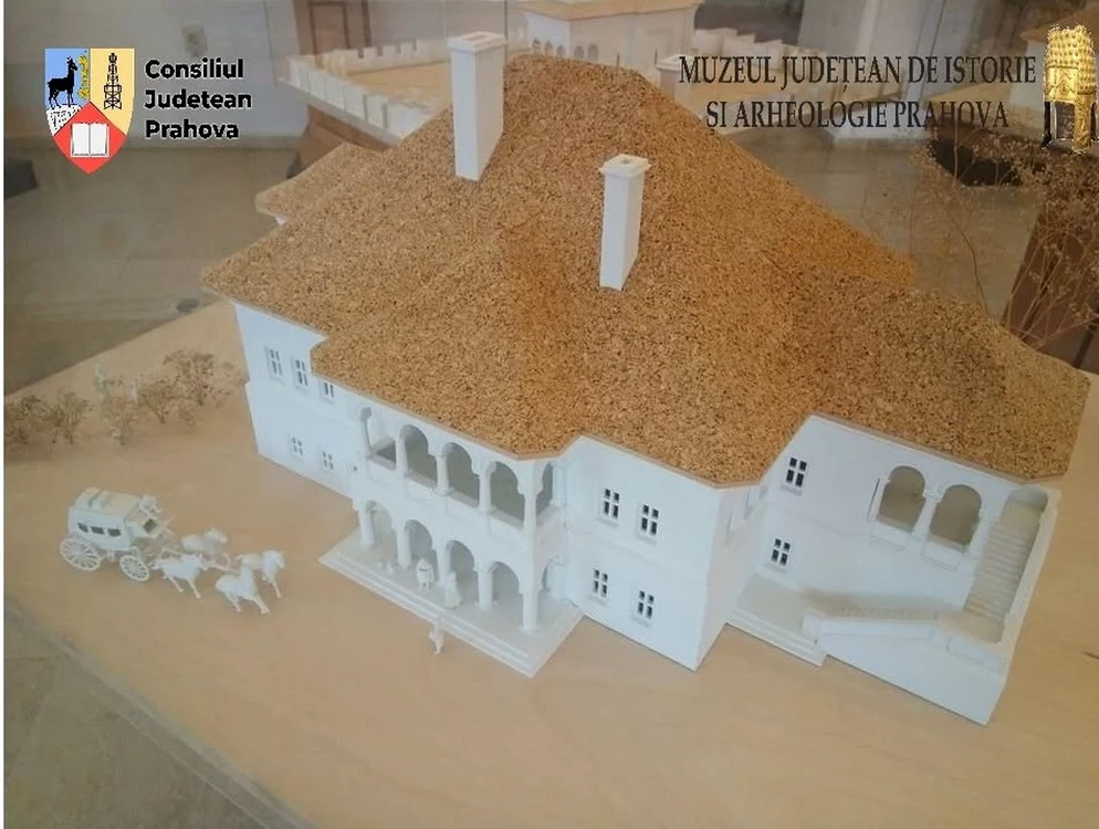 Machetă a palatului postelnicului Constantin Cantacuzino, ridicat între anii 1635-1641