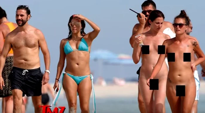 Eva Longoria și Pepe au dat cu ochii de o mulțime de nudiști