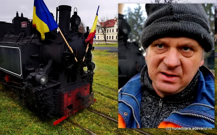 Georg Hocevar și locomotiva sa de epocă. Foto: Daniel Guță