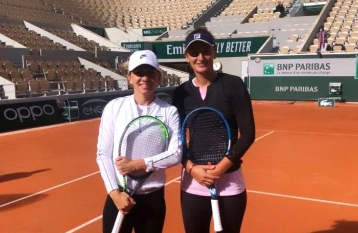 
    Irina Begu si Simona Halep s-au antrenat împreună la Roland GarrosFOTO: Instagram  