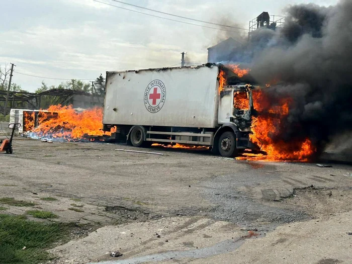 Atac camion crucea rosie/ FOTO:X