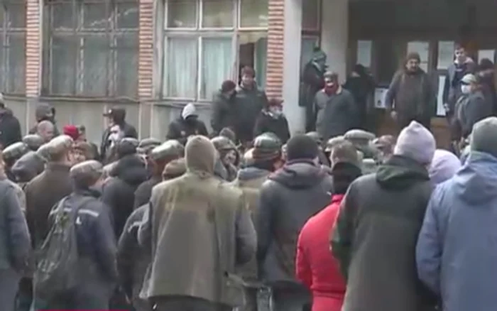 Mineri din Valea Jiului, la un protest anterior. FOTO captură Digi24