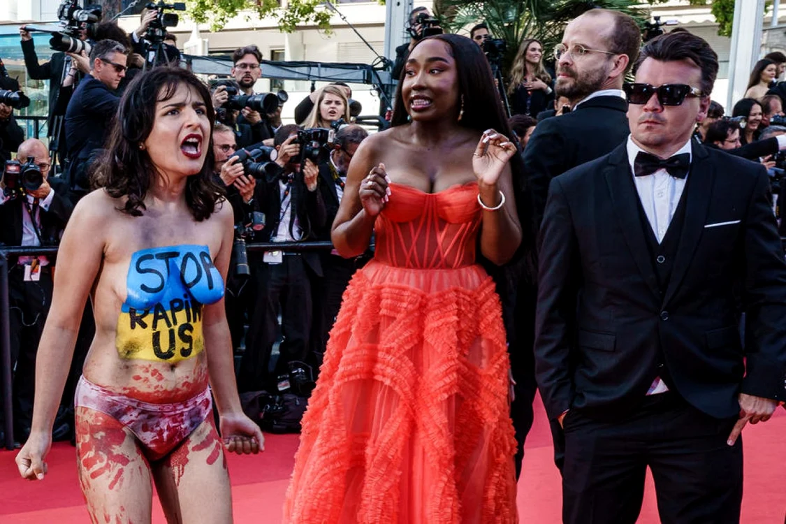 Protest la Festivalul de film de la Cannes FOTO EPA-EFE