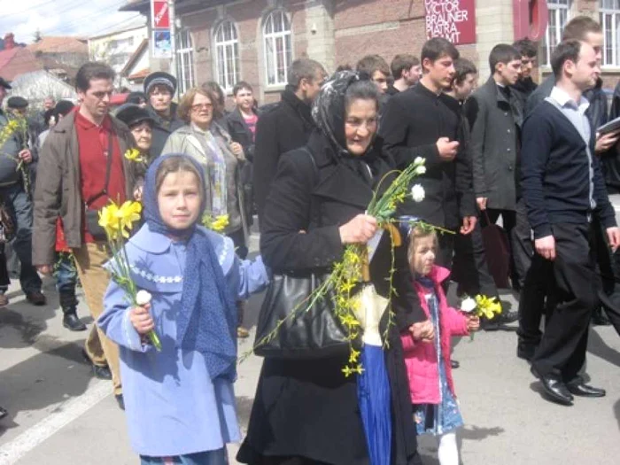 Procesiune de Florii pe străzile din Piatra Neamț