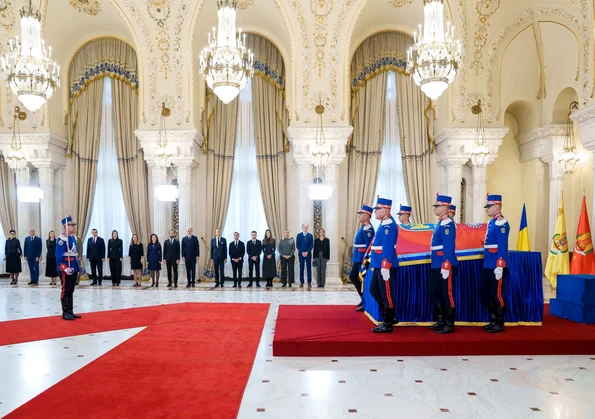 Ceremonia organizată cu ocazia repatrierii rămășițelor pământești aparținând ultimului domn al Moldovei, Grigore Alexandru Ghica (© Administrația Prezidențială)