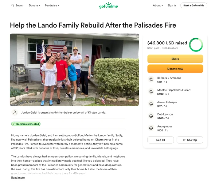Familia lui Joe Lando pagină de donații gofoundme