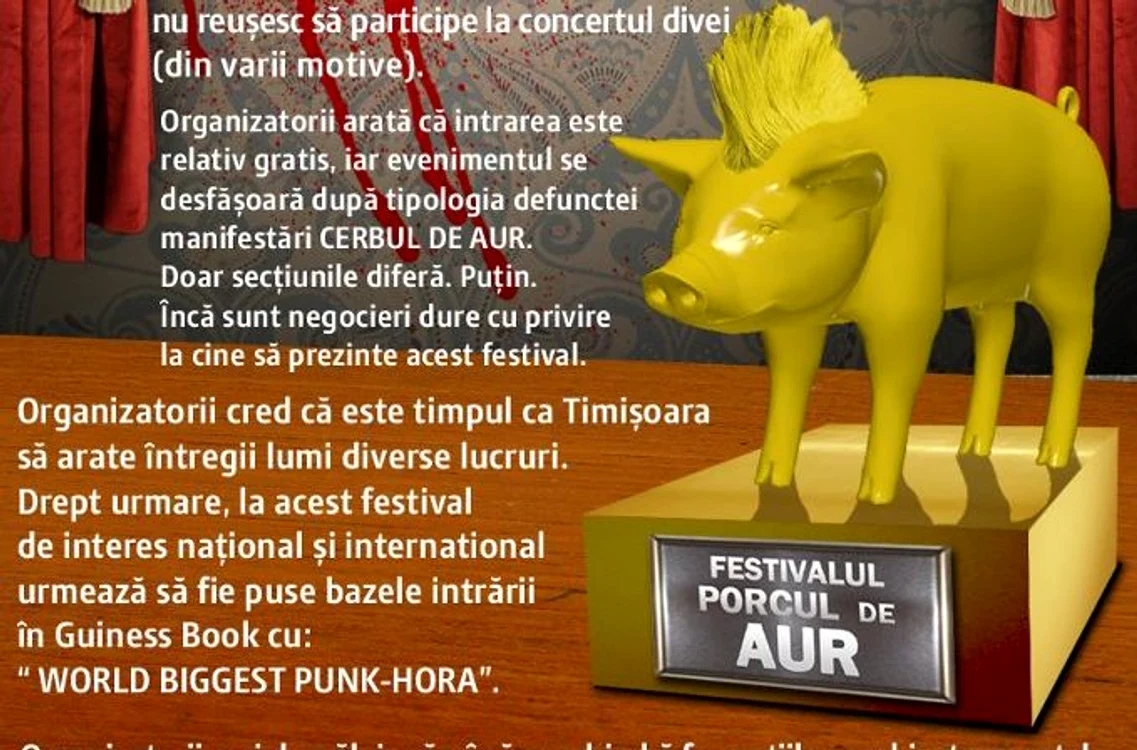 Parte din afişul festivalului "Porcul de aur"