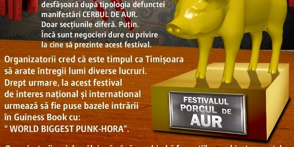 Parte din afişul festivalului "Porcul de aur"