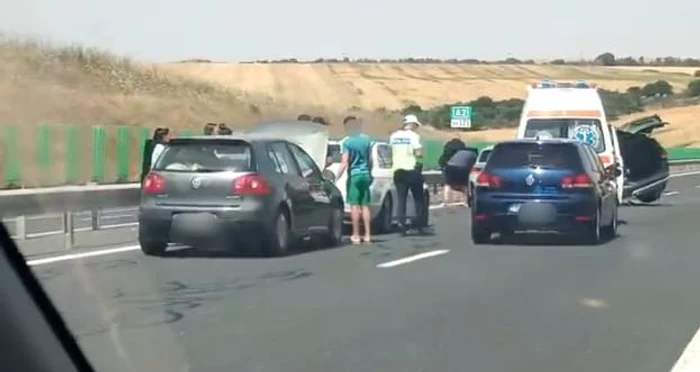 Accident cu șase autovehicule pe Autostrada Soarelui Foto: Ovidiu Titi Ciutescu