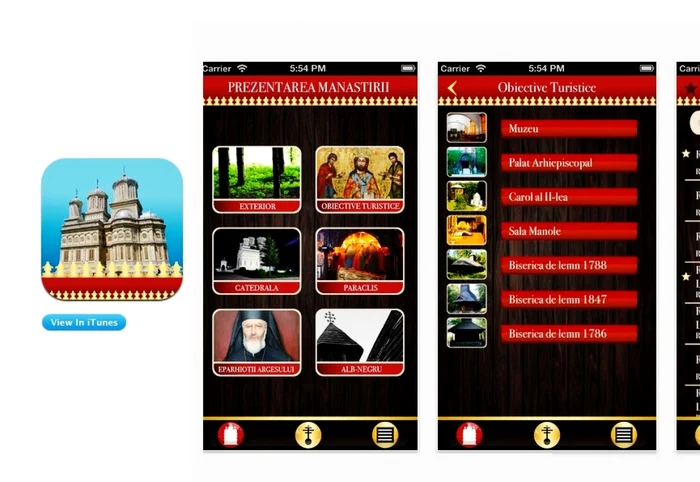 Aplicaţia Mănăstirii Curtea de Argeş poate fi găsită în App Store. FOTO Adevărul