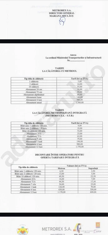 Documentul cu scumpirile de la Metrorex a fost obținut de Adevărul  