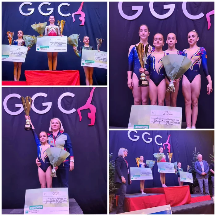 Daria Tănase și reprezentativa României la Gimnastică FOTO Federația Română de Gimnastică