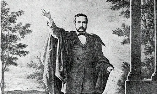 Andrei Mureșianu (1816-1863), poet de factură romantică, ziarist, traducător, militant pentru cauza Revoluției de la 1848 (© Arhivele Naționale ale României, colecția Documente fotografice, Ilustrate 6559)