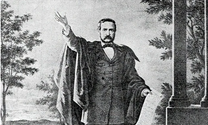 Andrei Mureșianu (1816-1863), poet de factură romantică, ziarist, traducător, militant pentru cauza Revoluției de la 1848 (© Arhivele Naționale ale României, colecția Documente fotografice, Ilustrate 6559)