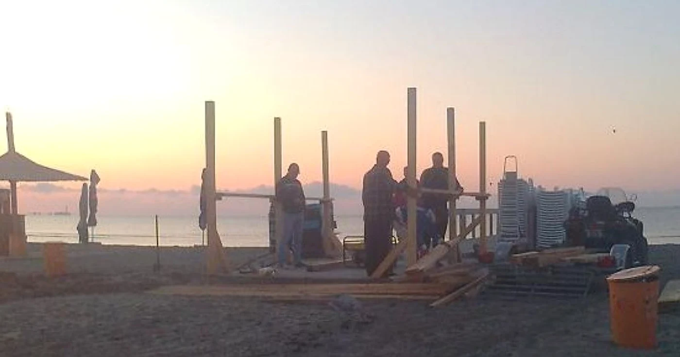 Lucrări pe plaja Sulina 