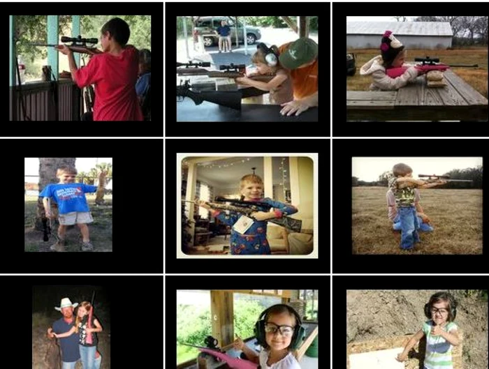 Imagini de pe site-ul care produce arme pentru copii