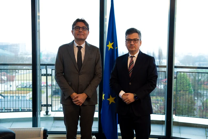 Președintele CEDO, Mattias Guyomar, și judecătorul Sebastian Rădulețu. FOTO: CEDO