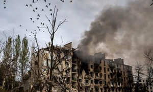 Orașul din prima linie Kostiantinivka  distrus de bombardamente FOTO EPA EFE jpg