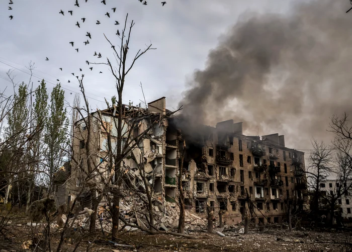 Orașul din prima linie Kostiantinivka distrus de bombardamente FOTO EPA-EFE