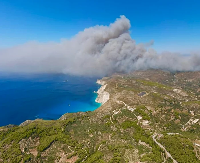Incendiu în Zakynthos. Foto: Facebook