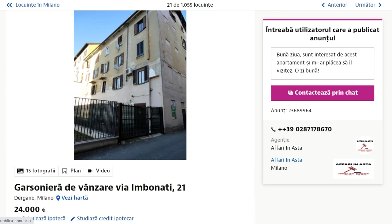 Oferte imobiliare Milano SURSA idealista.it
