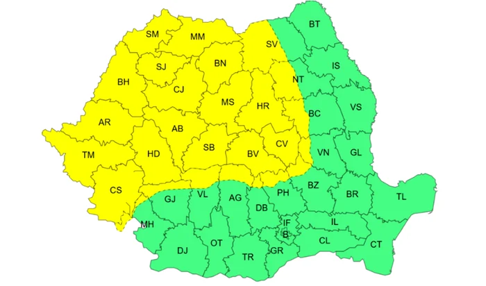 Alertă cod galben de vreme deosebit de rece pentru 12 ianuarie 2026