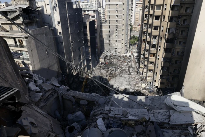 Urmările atacurilor israeliene asupra unor cartiere din Beirut FOTO EPA-EFE