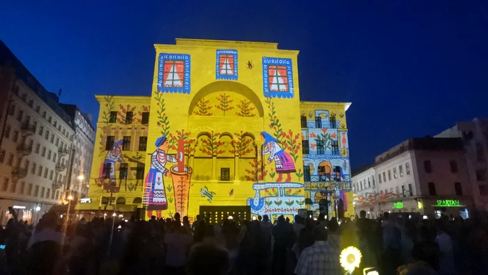 Video mapping de Ziua Ucrainei FOTO Ștefan Both