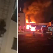 individ surprin urcand pe o hala din brasov inainte sa fie cuprinsa de incendiu png