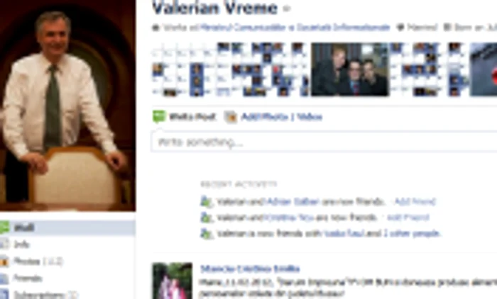 Valerian Vreme este Ministrul Comunicațiilor pe Facebook