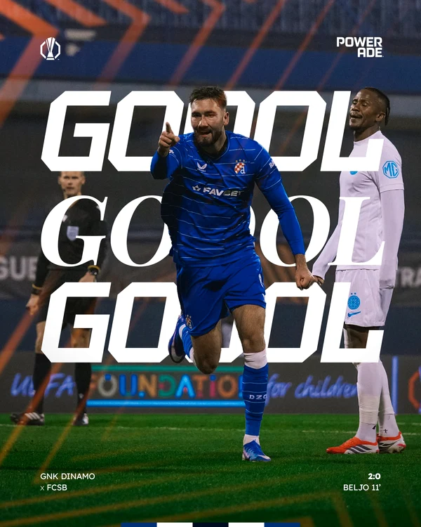 Beljo, după ce a făcut 2-0   FOTO Facebook GNK Dinamo Zagreb