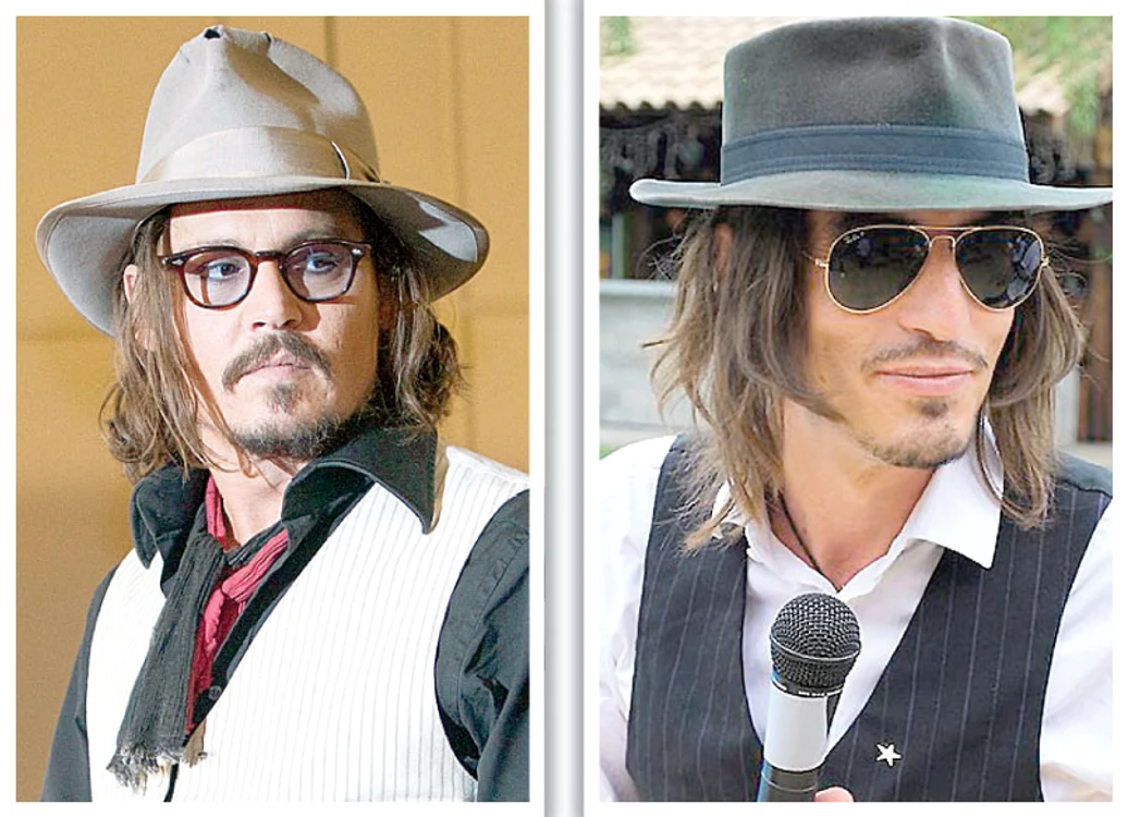 Iată de ce este Vasile Calofir (dreapta) comparat cu Johnny Depp. Asemănarea dintre ei este izbitoare