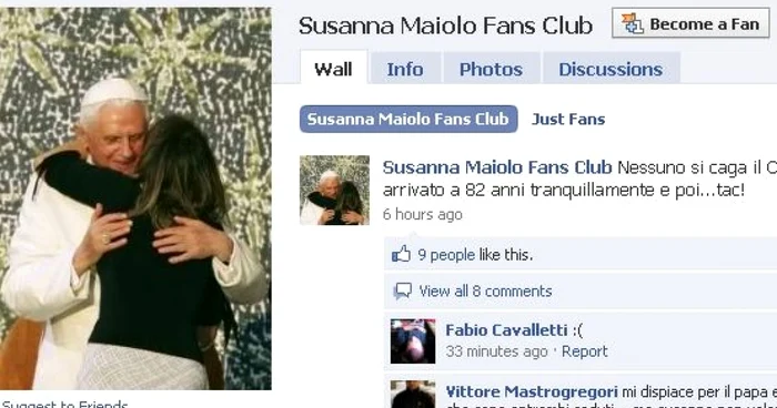 Site-ul "Susanna Maiolo Fans club" are deja peste 700 de membri