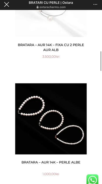 Prețul brățării purtate de Oana Roman / foto: captură ostaracharms.com