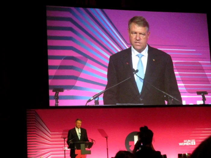 Preşedintele Klaus Iohannis la evenimentul HeForShe. FOTO Radu Eremia